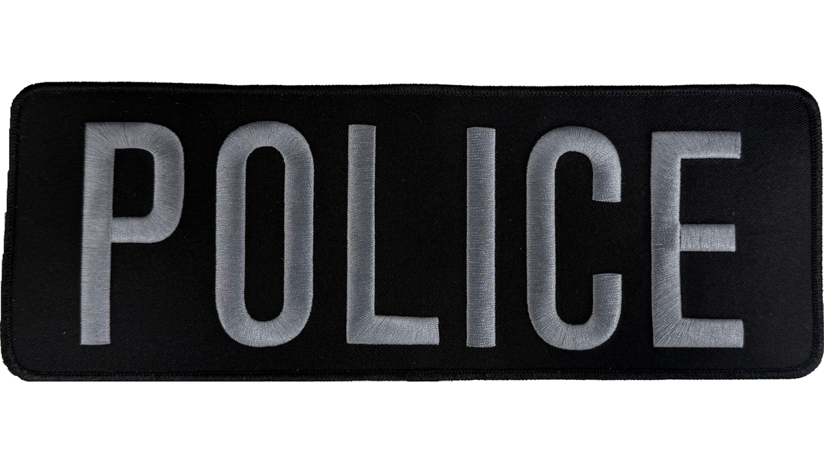 POLICE Patch, Velcro® Hook, Gray  4"x11"